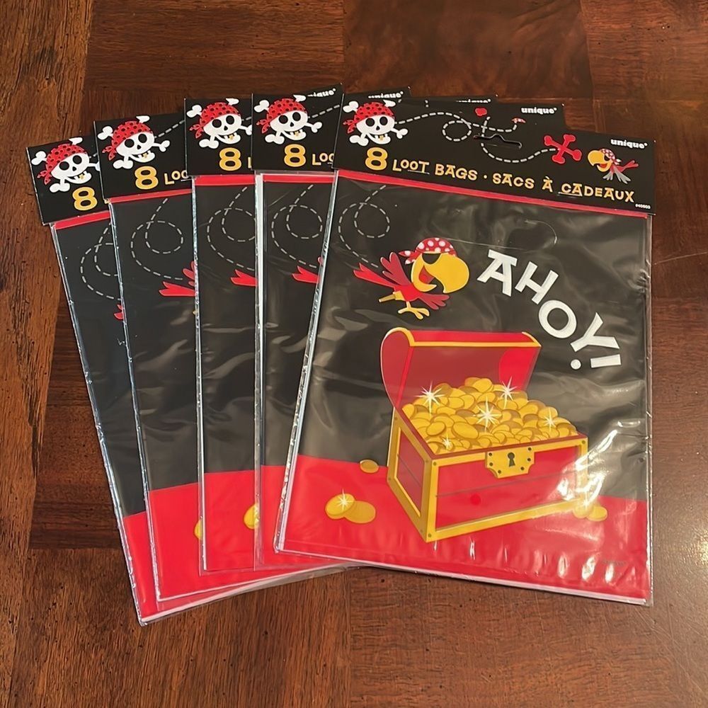 40 Pirate Loot Bags Plastic  birthday party decor